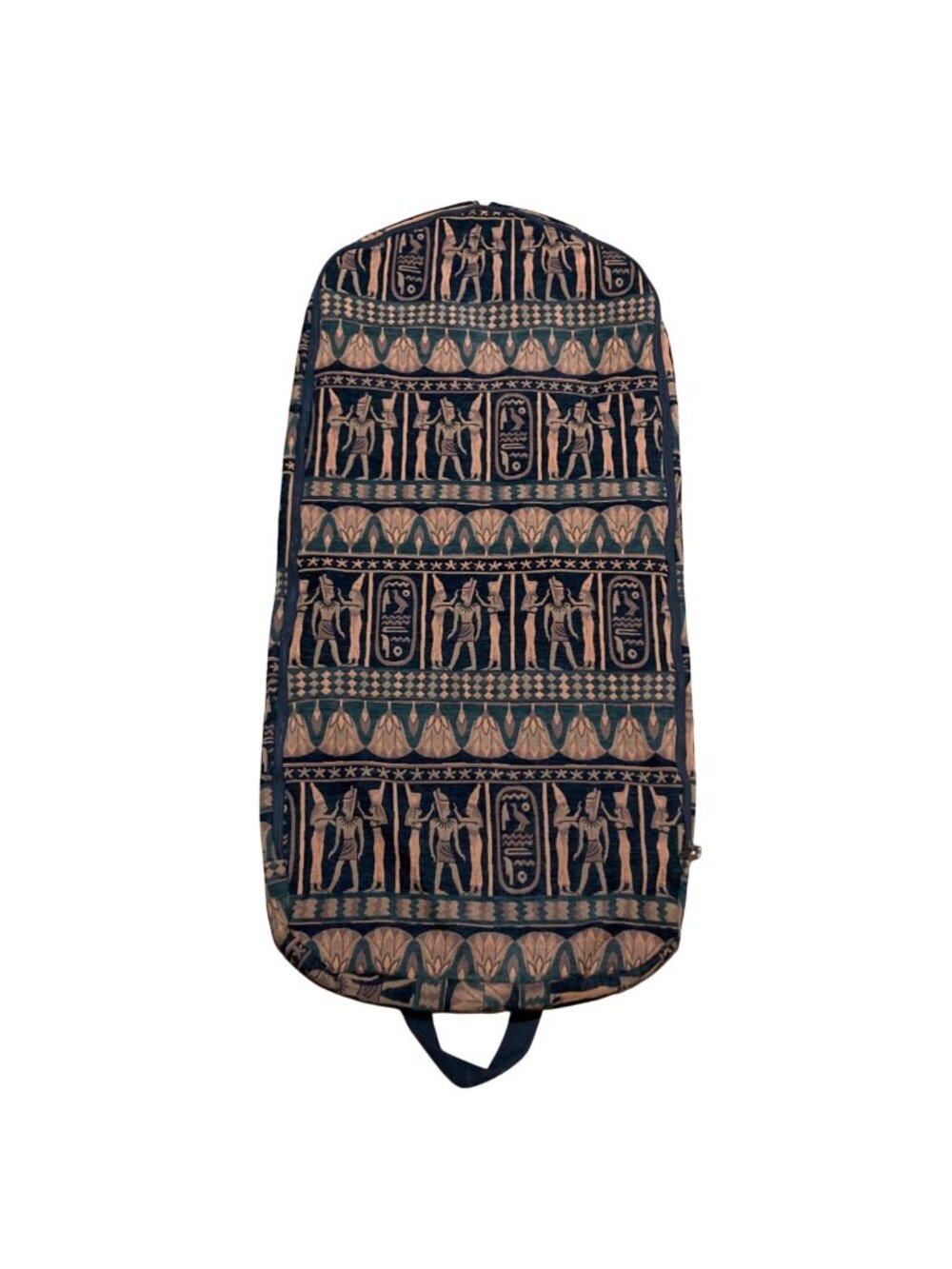 Vintage Gevive By Boyt Egyptian Theme Hieroglyphic Tapestry Garment Bag